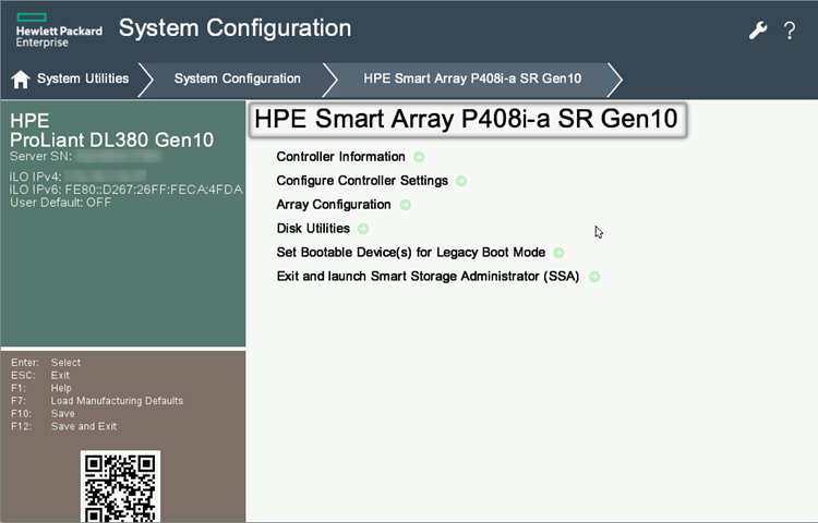 Gehen Sie zum HPE RAID Controller